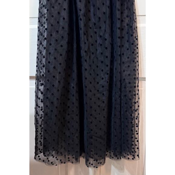 NWT Rebecca Vallance Black Sheer Tulle Belted Bodysuit Midi Tiffani Dress Size 8 - Picture 5 of 16